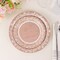 25 Natural 7 in Burlap Print White Floral Lace Trim Salad Paper PLATES
